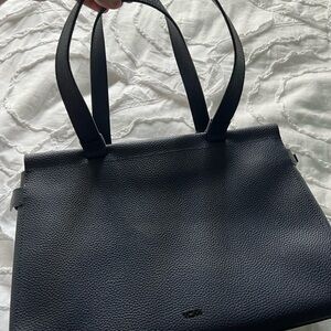 Tumi Black Pebbled Leather Double-Handle Tote